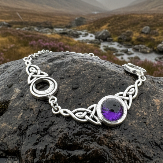 Celtic Triple Moon Necklace in Sterling Silver — view 4
