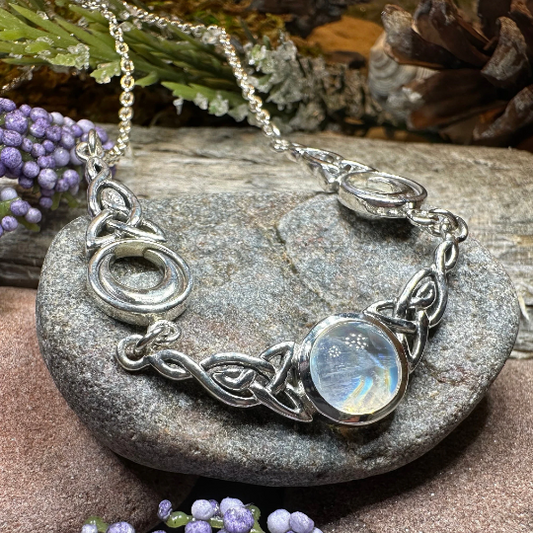 Celtic Triple Moon Necklace in Sterling Silver — view 8
