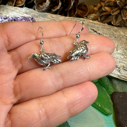 Morgana Raven Earrings – Celtic Crystal Design Jewelry