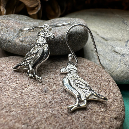 Orkney Puffin Earrings in Sterling Silver — view 2