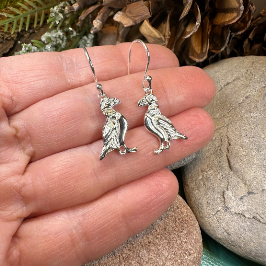 Orkney Puffin Earrings in Sterling Silver — view 6