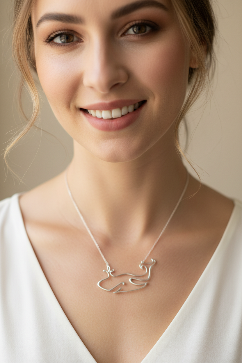 Whale Line Necklace — view 2
