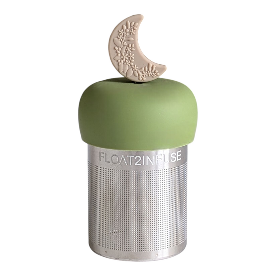 Floating Beige Floral Crescent Tea Infuser - Cute Tea Infuser for Loose Leaf Tea