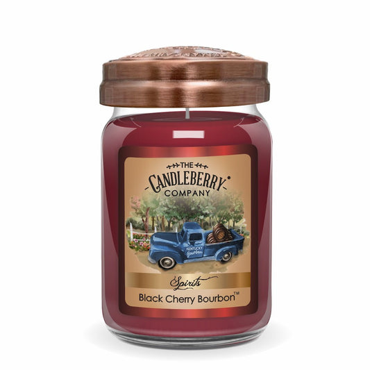 Hand-poured Spirits Black Cherry Bourbon Large Jar Candle - Made in the U.S.A.
