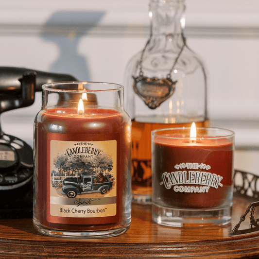 Hand-poured Spirits Black Cherry Bourbon Large Jar Candle - Made in the U.S.A.