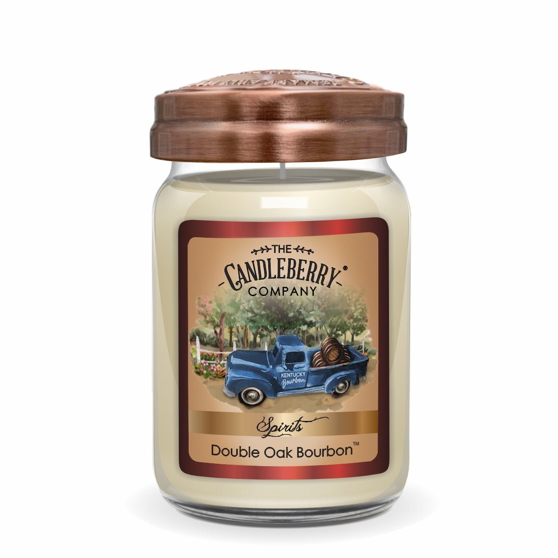 Hand-poured Spirits Double Oak Bourbon Large Jar Candle - Made in the U.S.A.