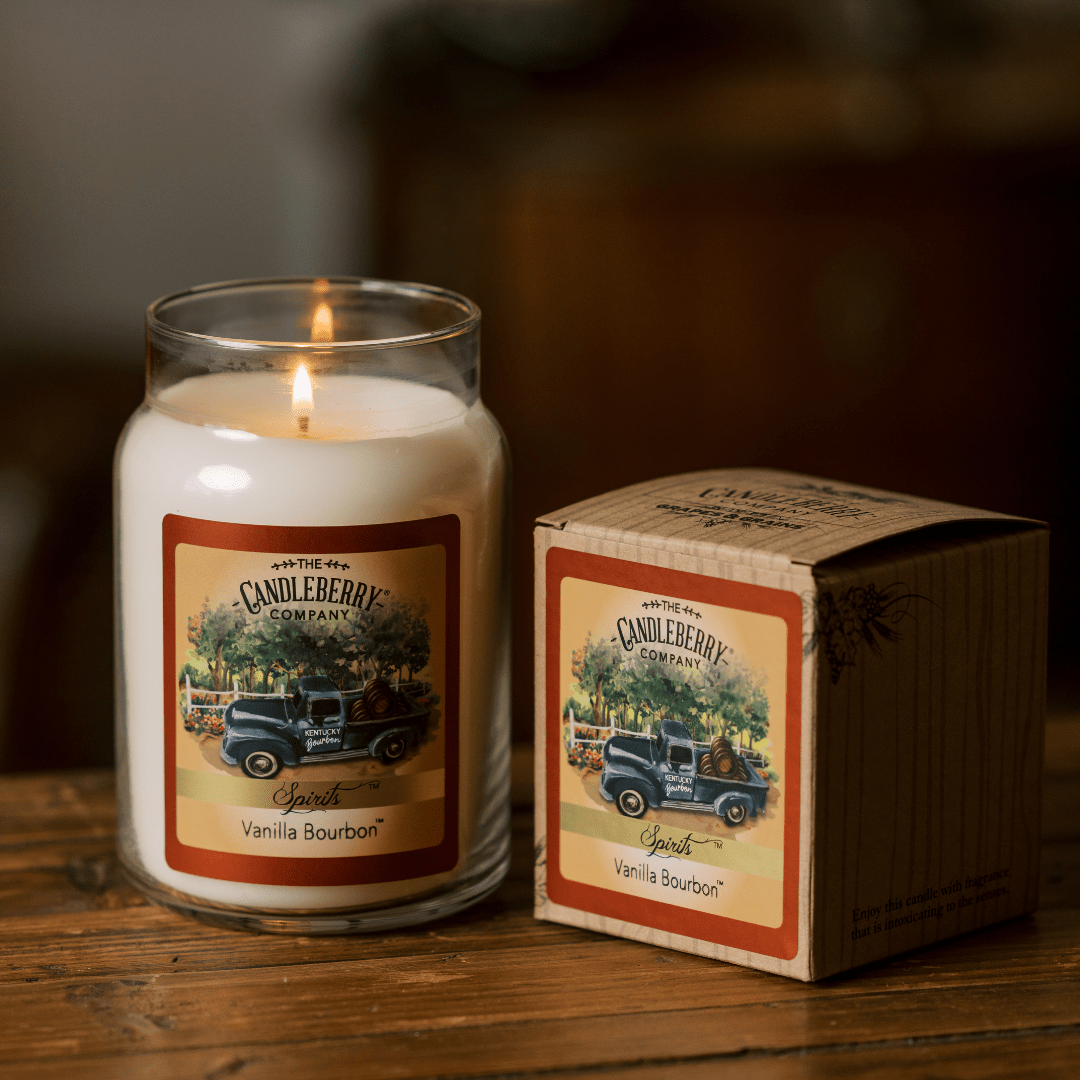 Hand-poured Spirits Vanilla Bourbon Large Jar Candle - Made in the U.S.A.