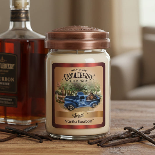 Hand-poured Spirits Vanilla Bourbon Large Jar Candle - Made in the U.S.A.