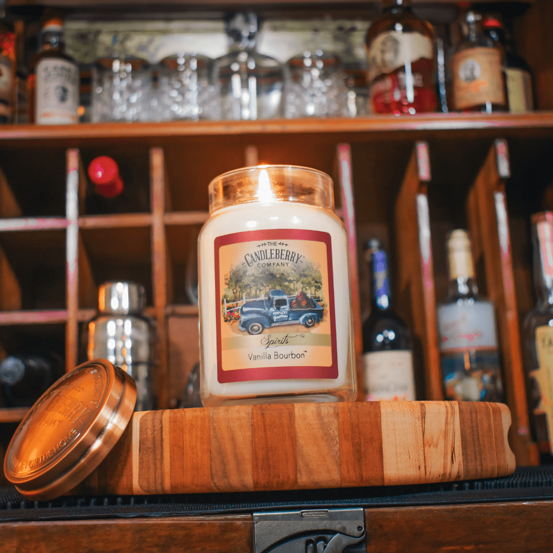 Hand-poured Spirits Vanilla Bourbon Large Jar Candle - Made in the U.S.A.