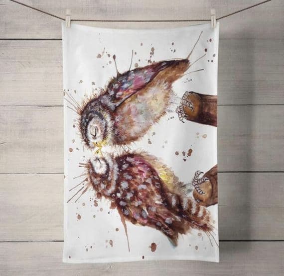 Handmade Owl Lover Tea Towel Set