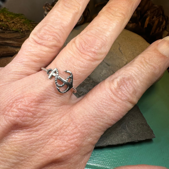 Seaside Anchor Ring in Sterling Silver