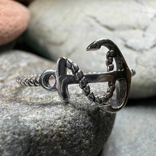 Seaside Anchor Ring in Sterling Silver