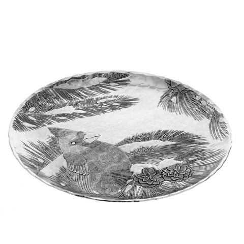 Load image into Gallery viewer, Winter Cardinal Round Plate
