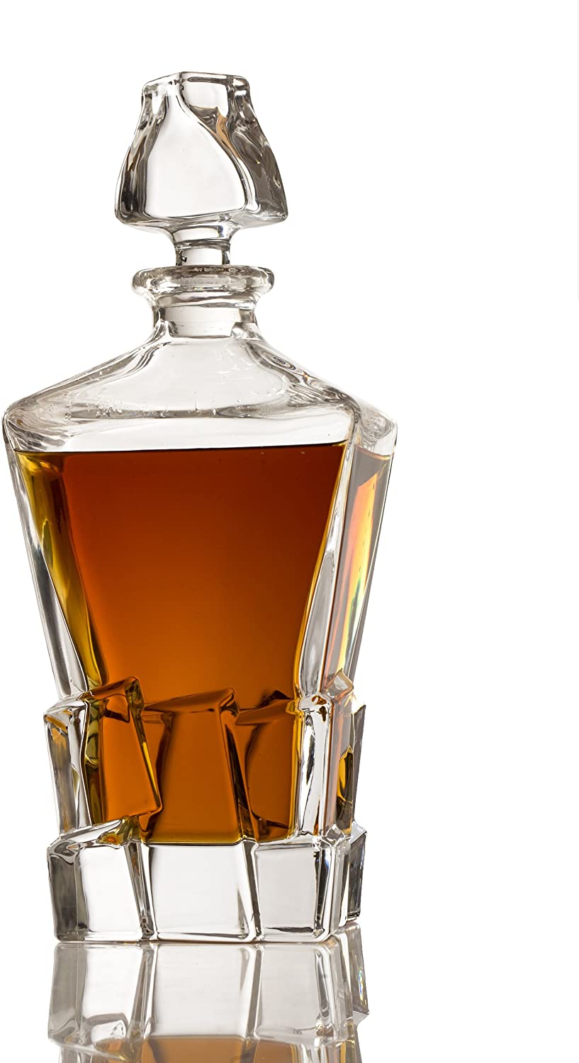 Iceberg Decanter Premium Barware Gift with Four Glasses