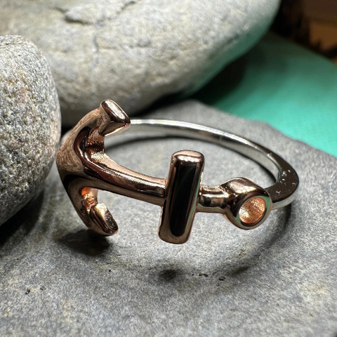 Load image into Gallery viewer, Rose Gold Hope Anchor Ring
