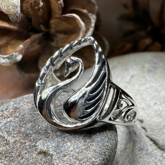 Children of Lir Swan Ring in sterling silver