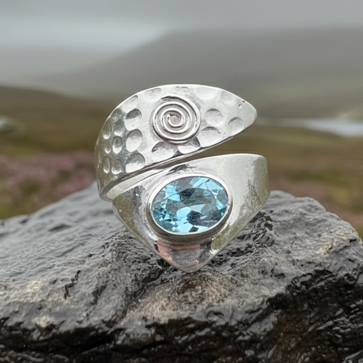 Celtic Spiral Wrap Ring in sterling silver
