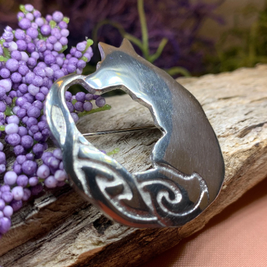 Celtic Fox Brooch - Handmade in Scotland — view 7