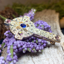 Load image into Gallery viewer, Celtic Cross Crystal Brooch

