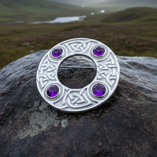 Crystal Celtic Knot Brooch