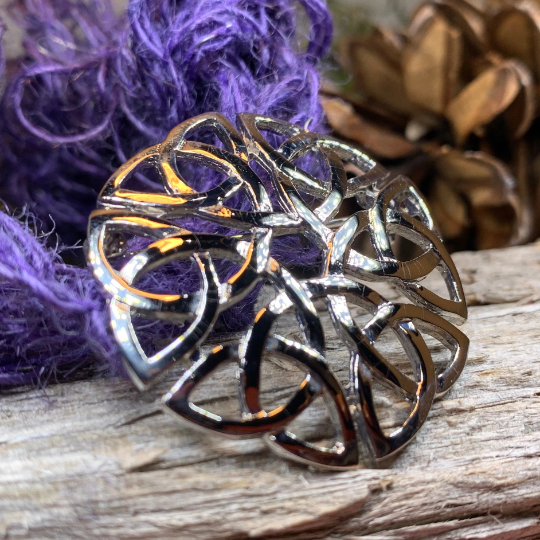Pewter Trinity Knot Brooch - Handmade in Scotland