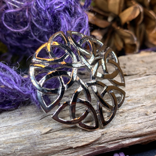 Pewter Trinity Knot Brooch - Handmade in Scotland — view 5