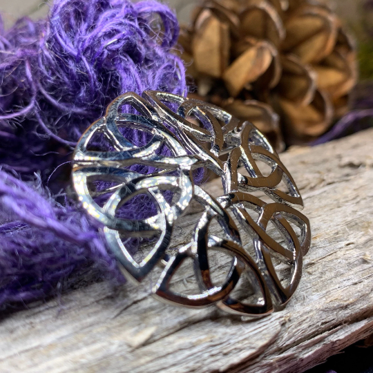 Pewter Trinity Knot Brooch - Handmade in Scotland — view 7