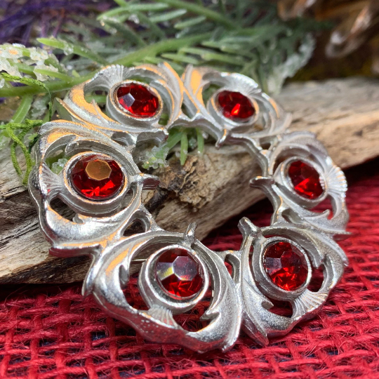 Crystal Celtic Thistle Brooch - Handmade in Scotland — view 4