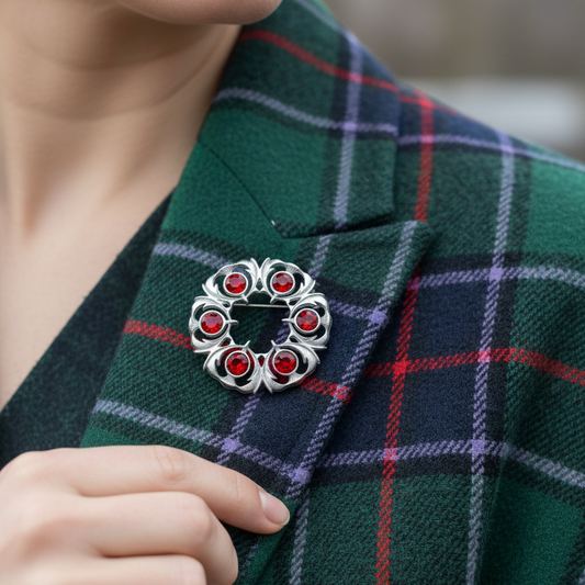 Crystal Celtic Thistle Brooch - Handmade in Scotland — view 9