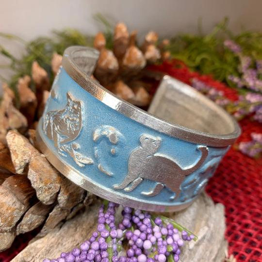 Playful Cats Cuff Bracelet