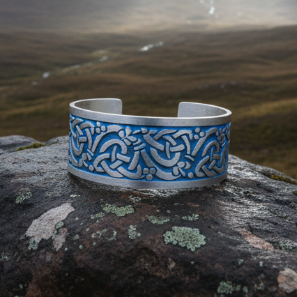 Fionn Celtic Knot Cuff Bracelet in pewter
