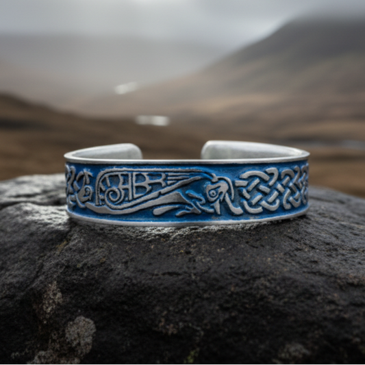 Celtic Raven Cuff Bracelet