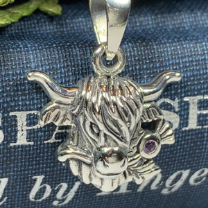 Highland Cow Thistle Necklace