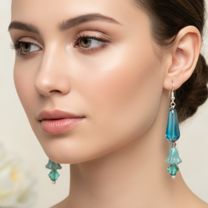 Celtic Bluebells Earrings in crystal
