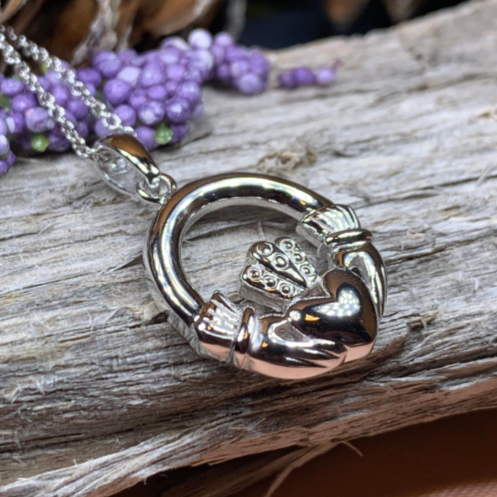 Lylah Claddagh Necklace in sterling silver