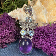 Load image into Gallery viewer, Amethyst Dragonfly Necklace
