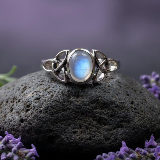 Nina Celtic Knot Moonstone Ring for Women