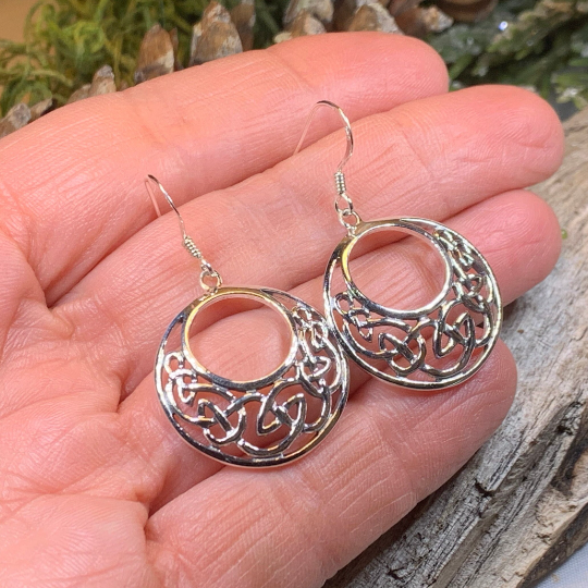 Evanora Celtic Knot Earrings in Sterling Silver — view 7