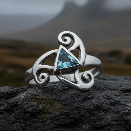 Tara Celtic Spiral Ring in Sterling Silver — view 3