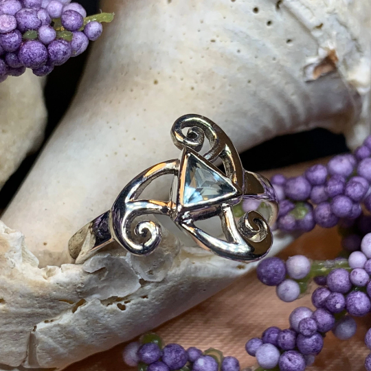 Tara Celtic Spiral Ring in Sterling Silver — view 8