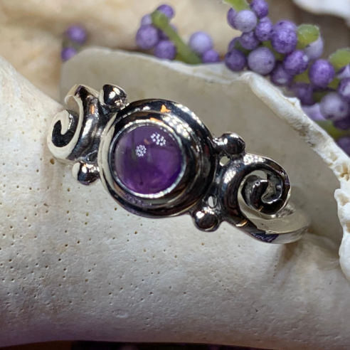 Jillian Celtic Knot Amethyst Ring in Sterling Silver — view 8