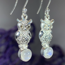 Load image into Gallery viewer, Moonstone Owl Earrings
