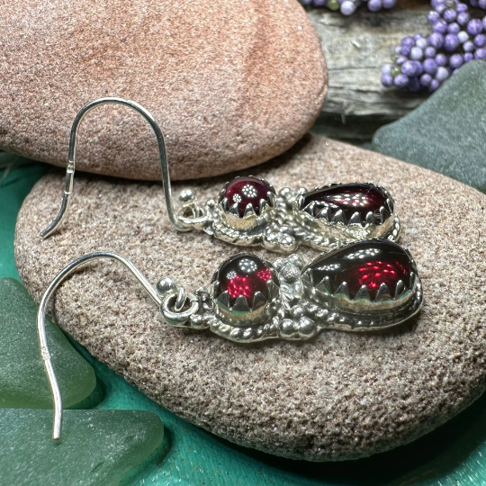 Garnet Romantic Earrings for Women