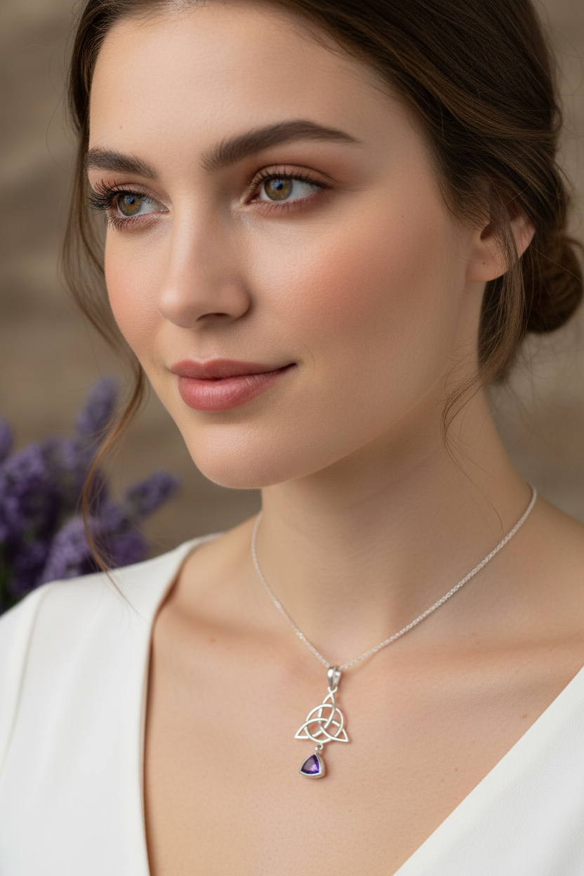 Enchanted Celtic Trinity Knot Necklace in Sterling Silver