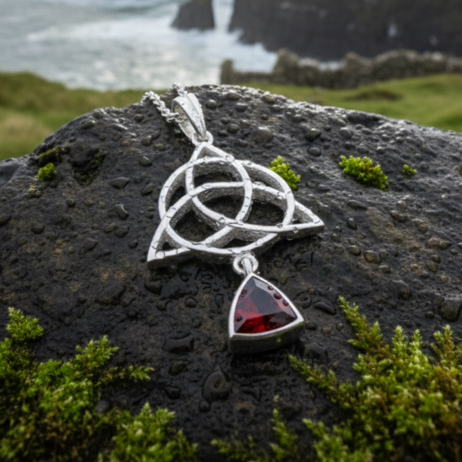 Enchanted Celtic Trinity Knot Necklace in Sterling Silver — view 3