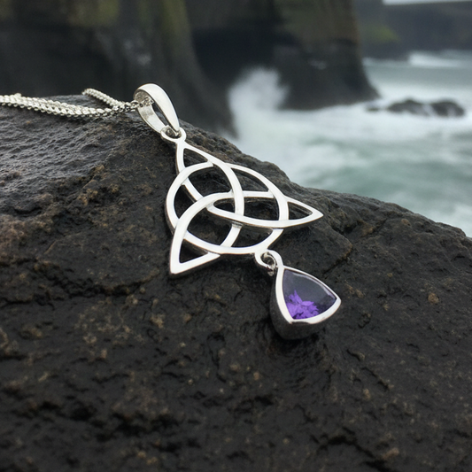 Enchanted Celtic Trinity Knot Necklace in Sterling Silver — view 4