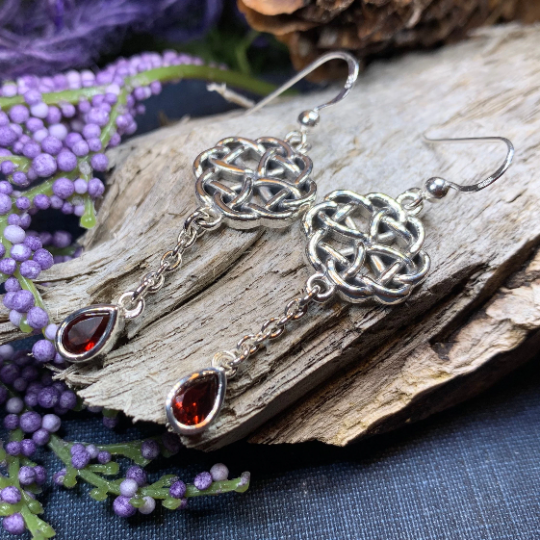 Kate Celtic Knot Earrings in Sterling Silver — view 9