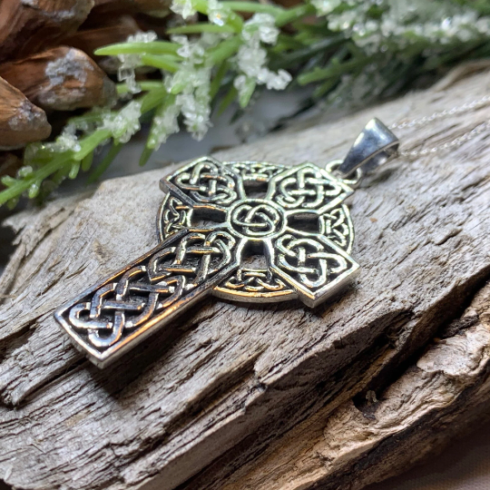 Sterling Silver or 9 Carat Gold Celtic Cross- P170 ORT - Ogham Jewellery