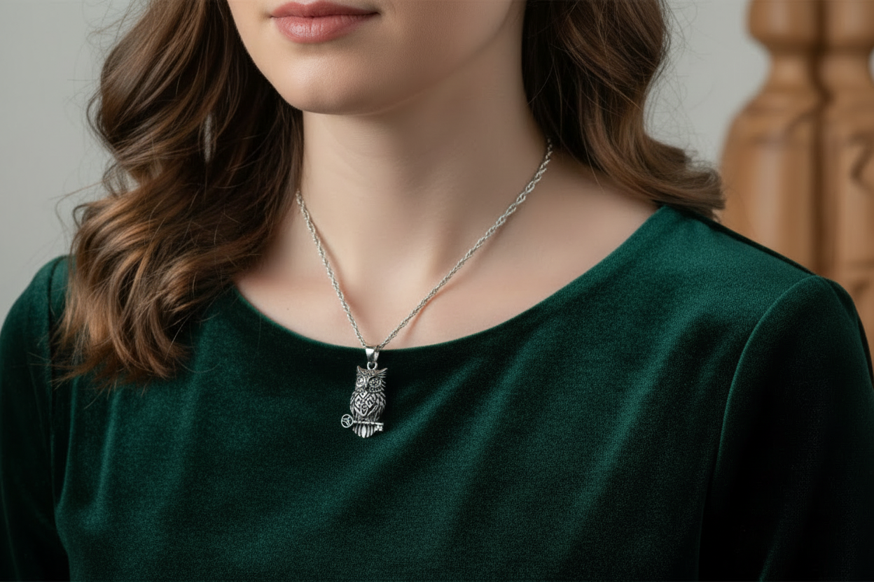 Elin Owl Necklace — view 2