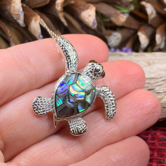 Abalone turtle necklace discount